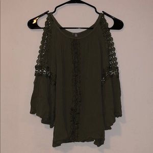 army green blouse